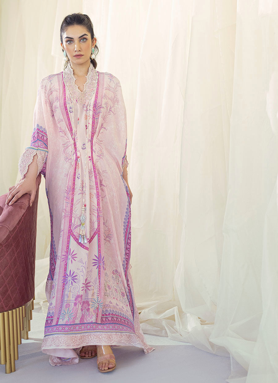 DAISY BLUSH CREPE KAFTAN - Gaia by Farah Talib Aziz