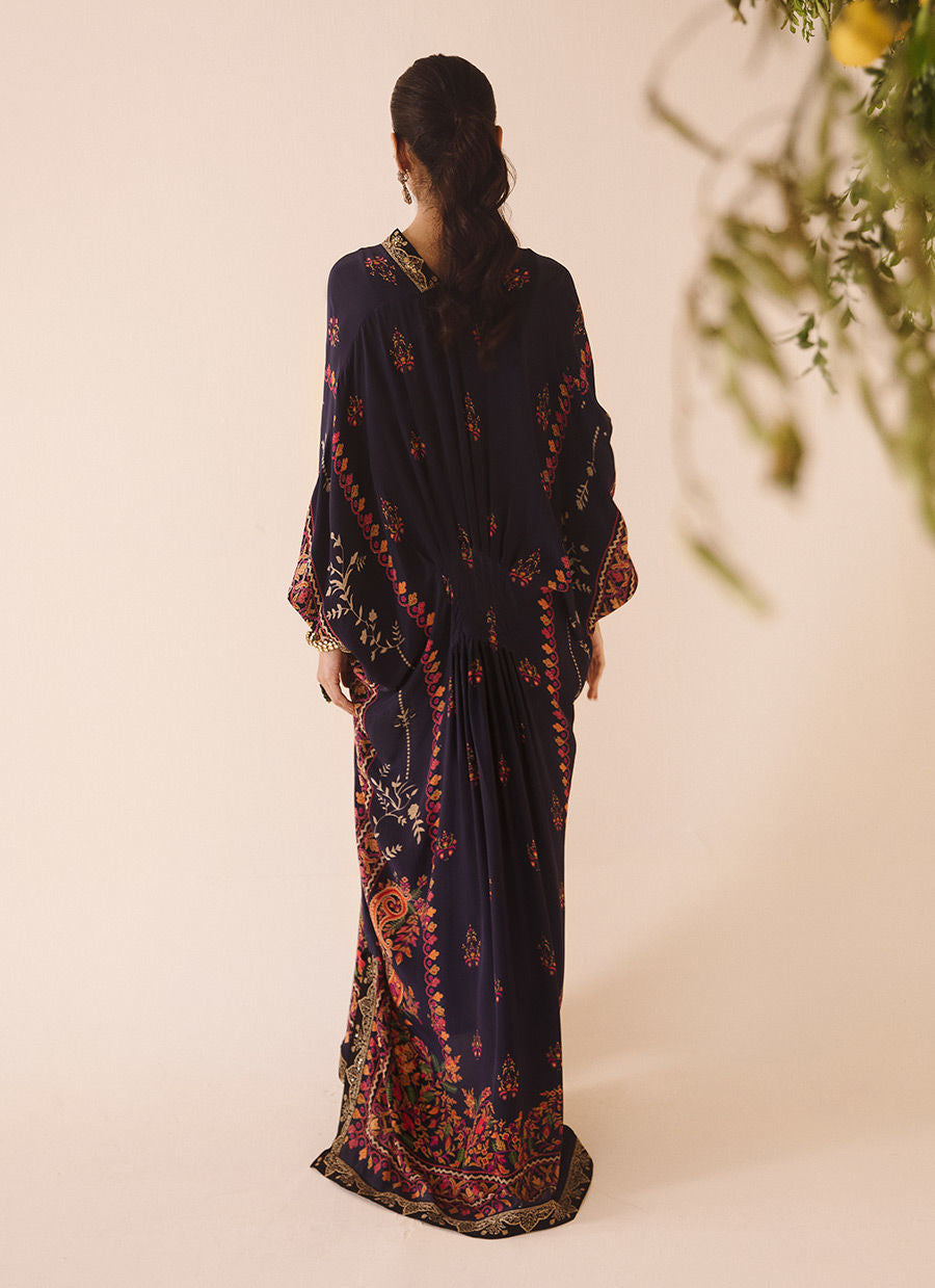 Ziva Navy Kaftan - Mayna Festive Prints by FTA