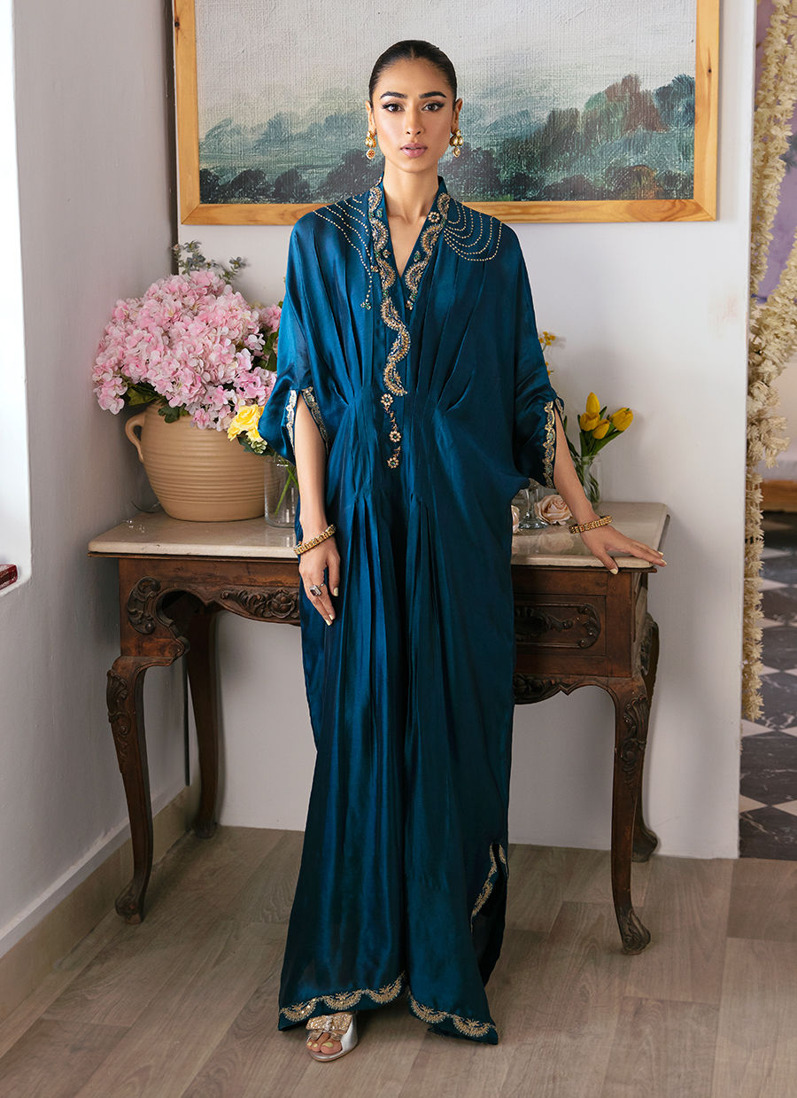 Nami Teal Kaftan - Mayna Festive Luxe Pret by FTA