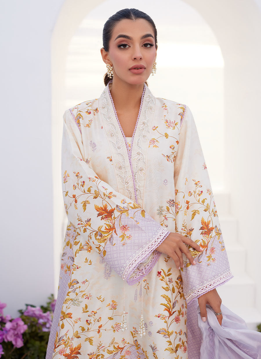 AMETHYST TRELLIS SHIRT AND DUPATTA-ZAZA PRINTS '24 BY FARAH TALIB AZIZ