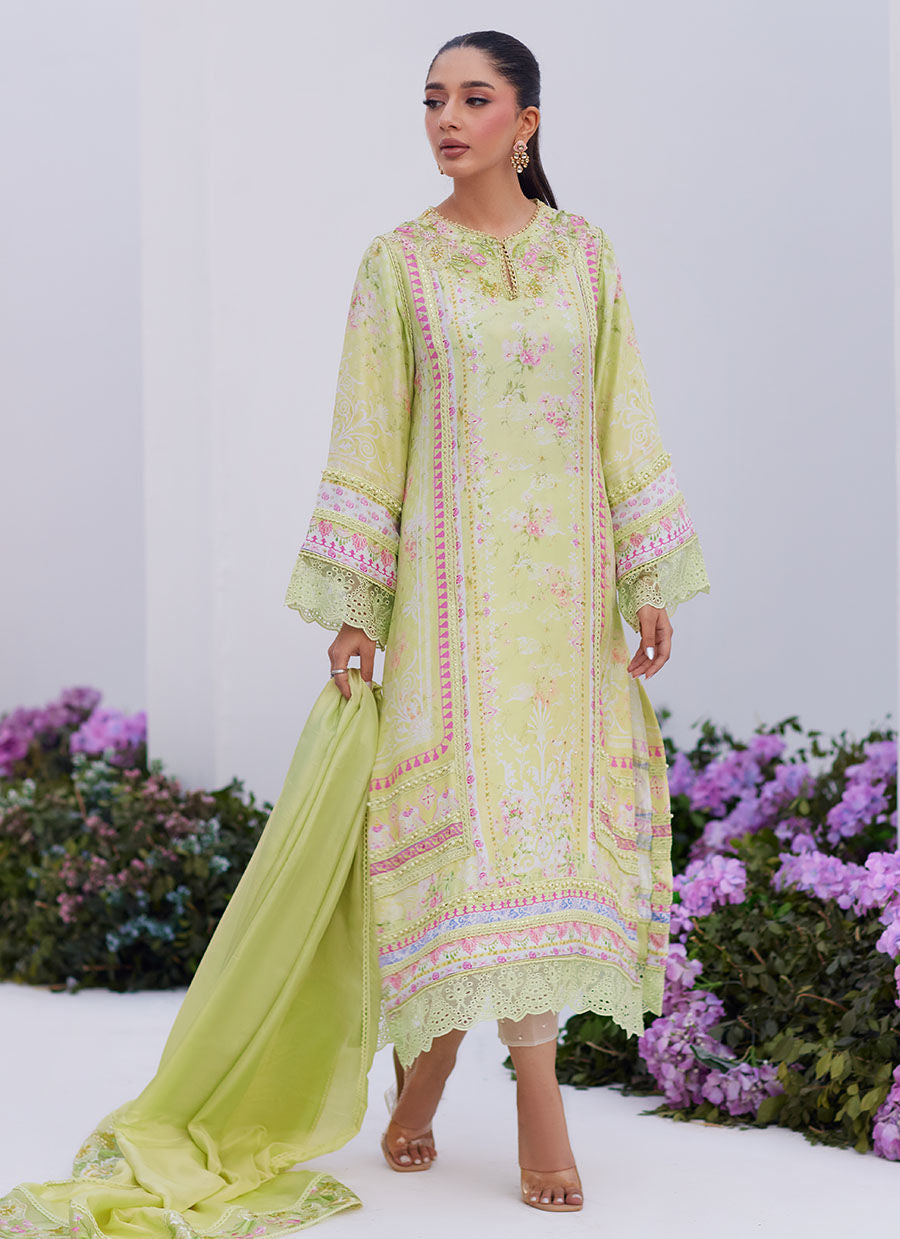 KELLY LIME SHIRT AND DUPATTA-ZAZA PRINTS '24 BY FARAH TALIB AZIZ