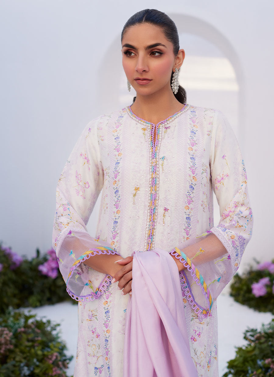 THISTLE LILAC SHIRT AND DUPATTA-ZAZA PRINTS '24 BY FARAH TALIB AZIZ