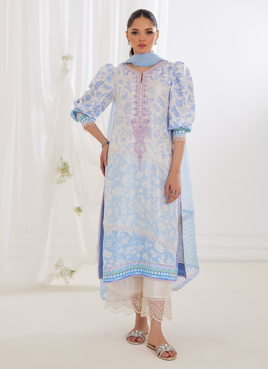 AURELIA ICE BLUE SHIRT AND DUPATTA - Tara Eid Luxe by Farah Talib Aziz