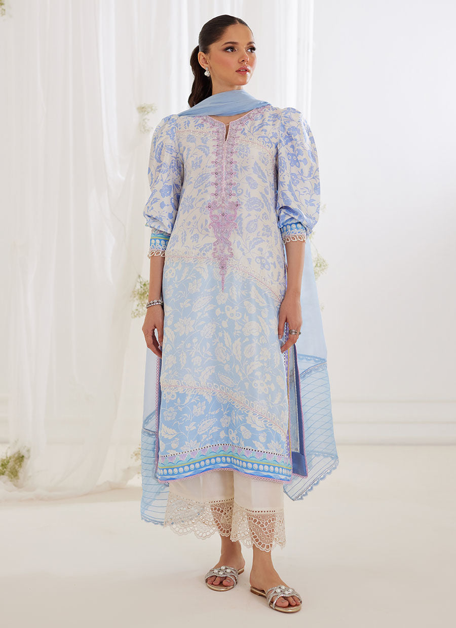 AURELIA ICE BLUE SHIRT AND DUPATTA - Tara Eid Luxe by Farah Talib Aziz