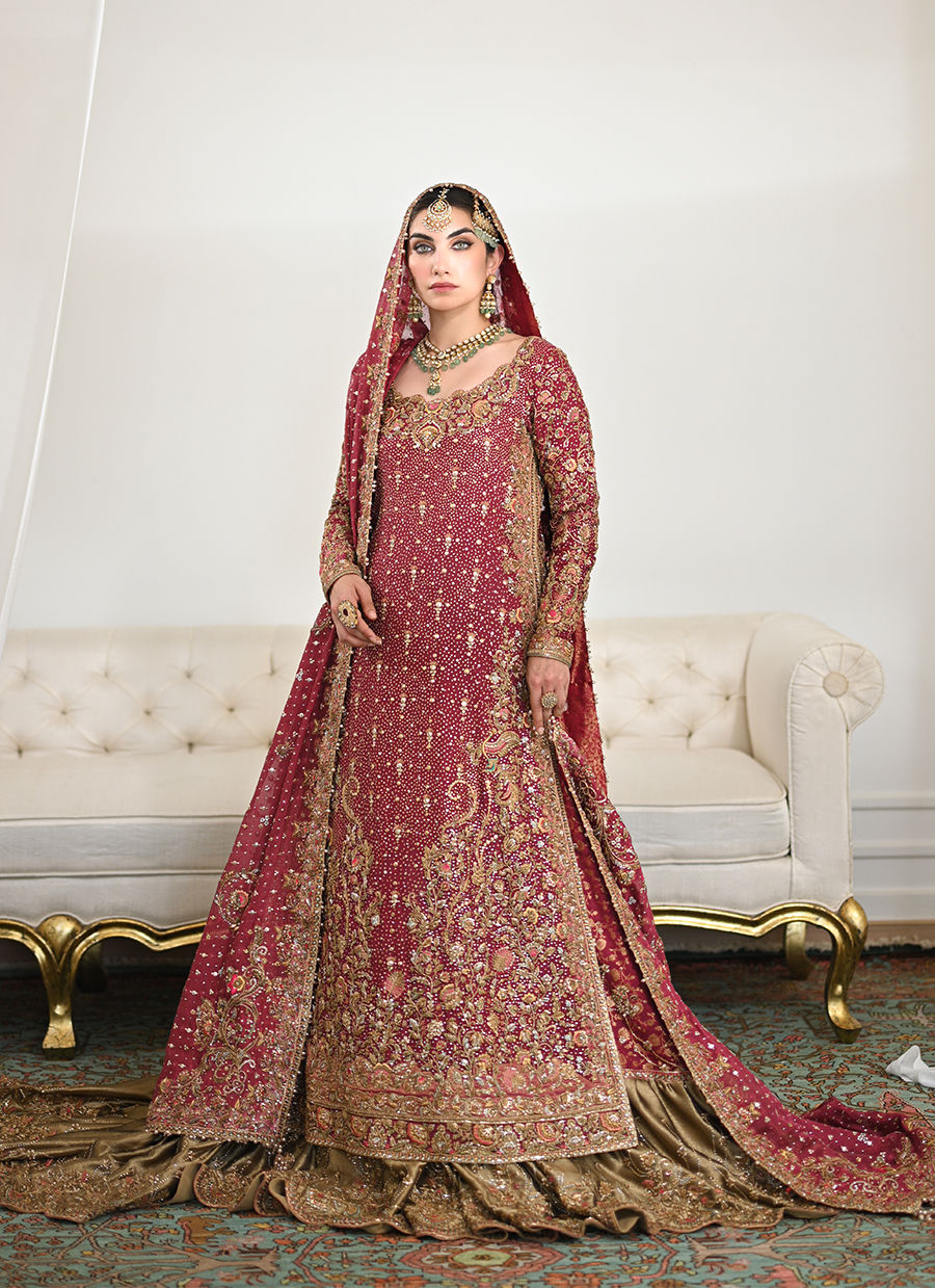 Mehtab Scarlet Farshi Bridal - Miray Heritage Bridal's by Farah Talib Aziz