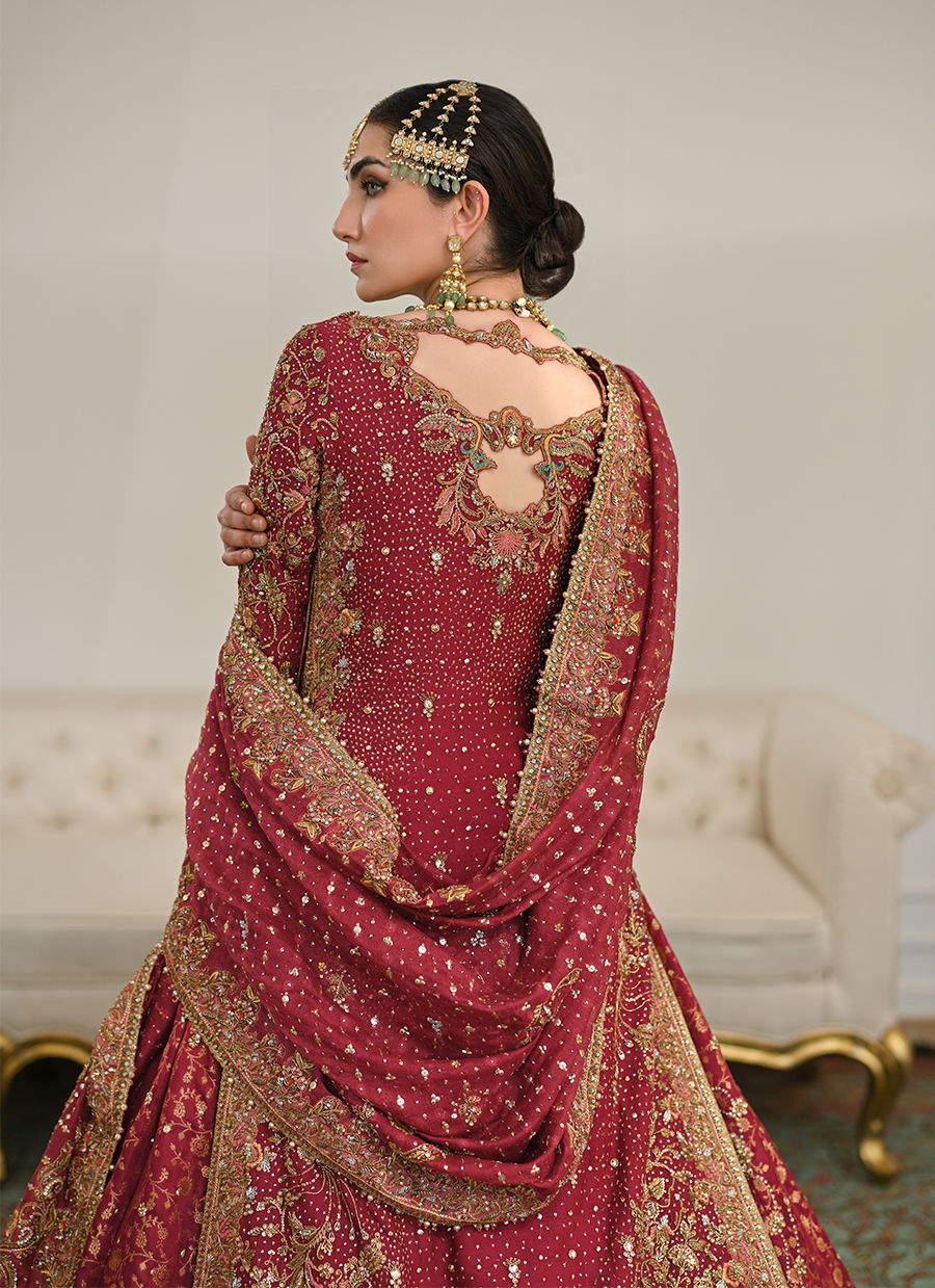 Mehtab Scarlet Farshi Bridal - Miray Heritage Bridal's by Farah Talib Aziz