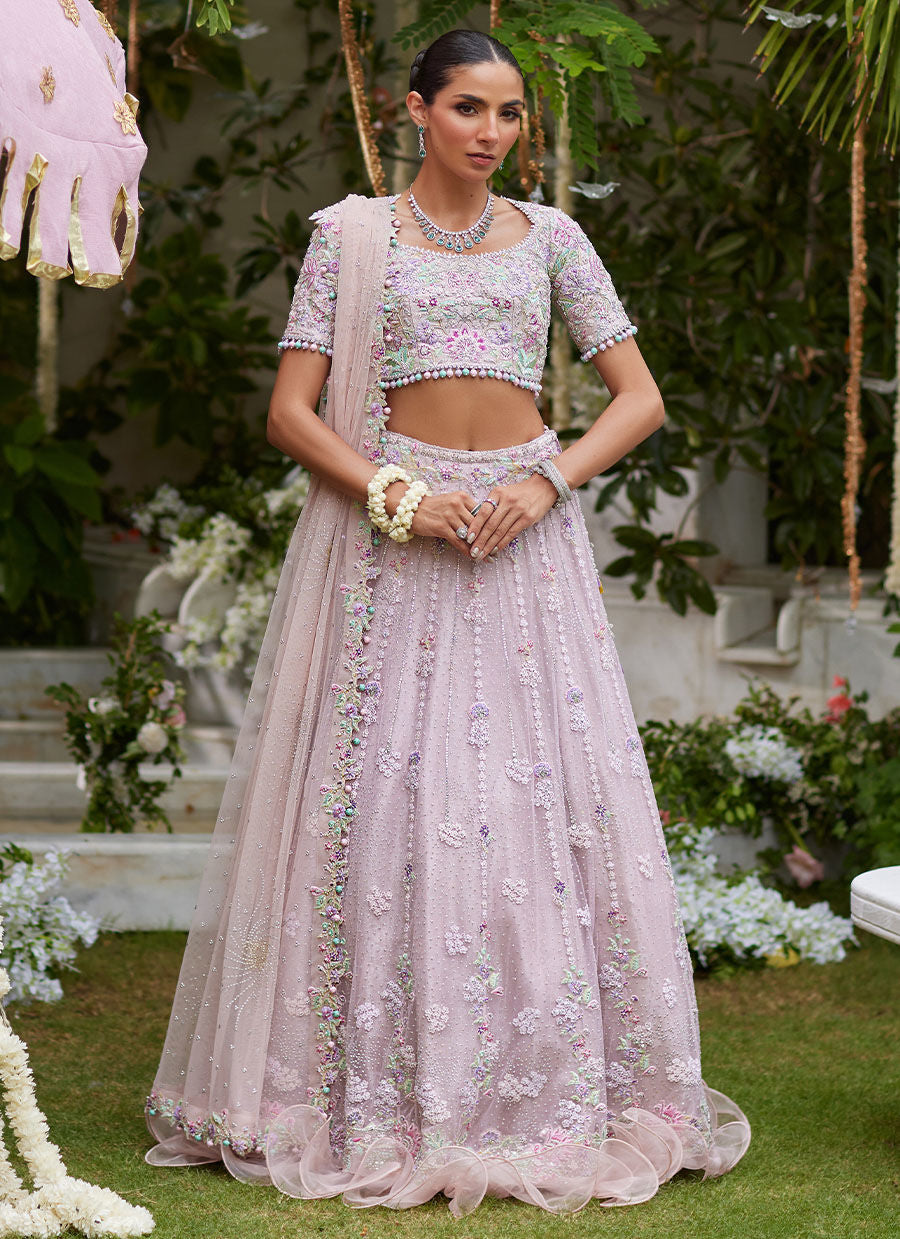 Gisel Powder Pink Lehenga Choli - Miray Festive Formals by Farah Talib Aziz