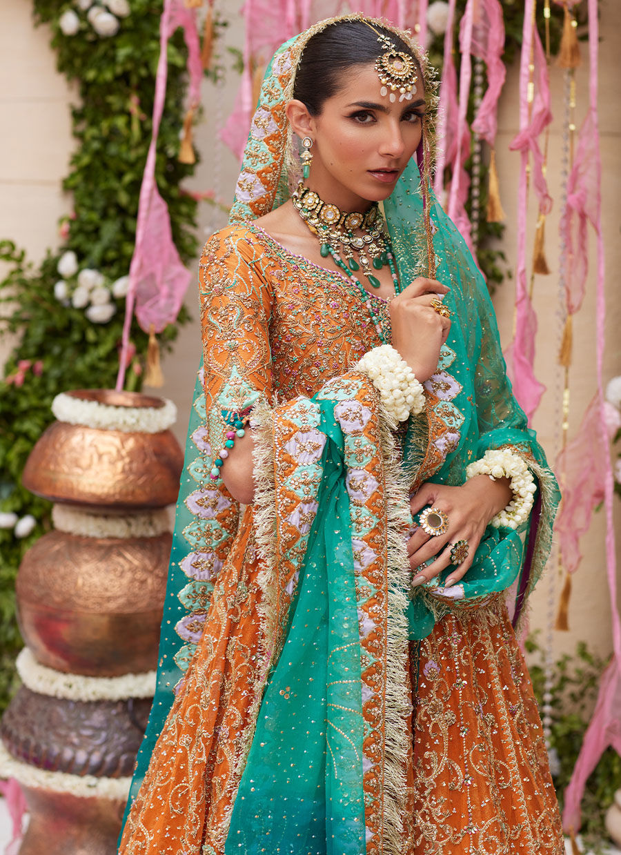 Zerya Rust Kalidaar - Miray Festive Formals by Farah Talib Aziz