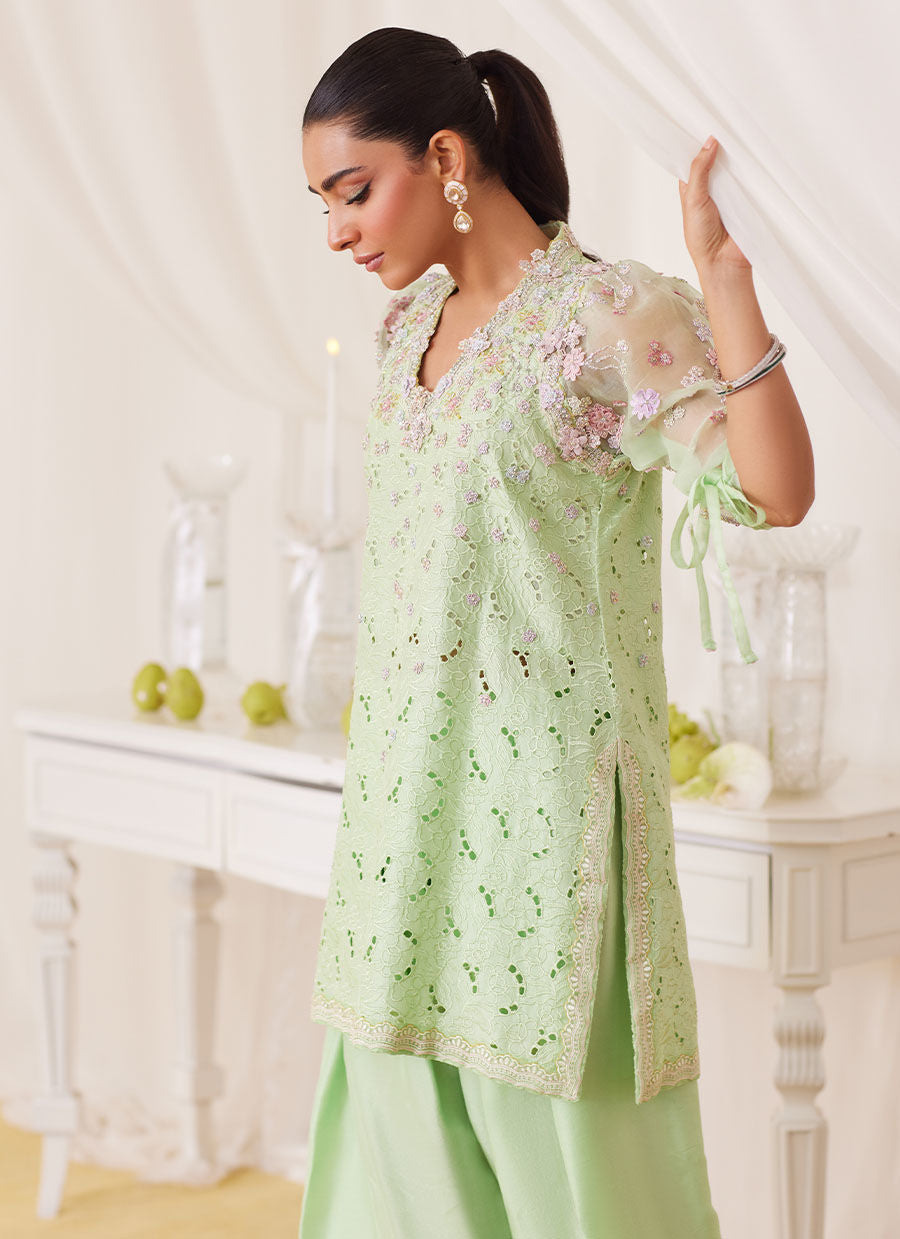 Nikol Mint Hand Embellished Shirt And Shalwar - Lea Fall  '24 by FTA