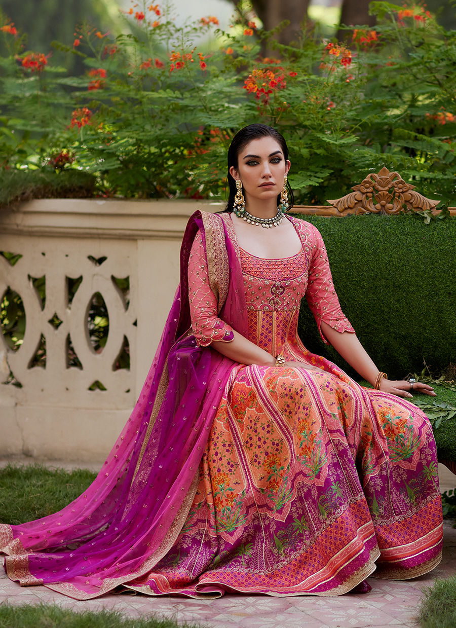 Noorie Kalidaar And Dupatta - Mayna Festive Prints'24 by Farah Talib Aziz