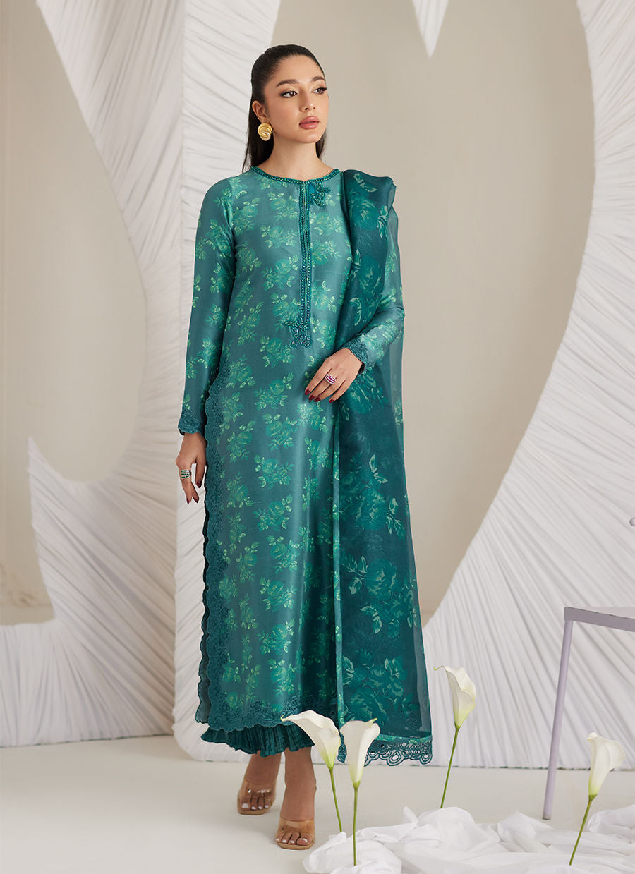 Camilla Emerald Shirt and Dupatta - LEA Eid 25 by Farah Talib Aziz