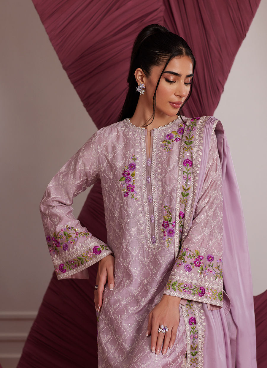 Rosa Mauve Shirt And Dupatta - Luna Eid Edit by Farah Talib Aziz