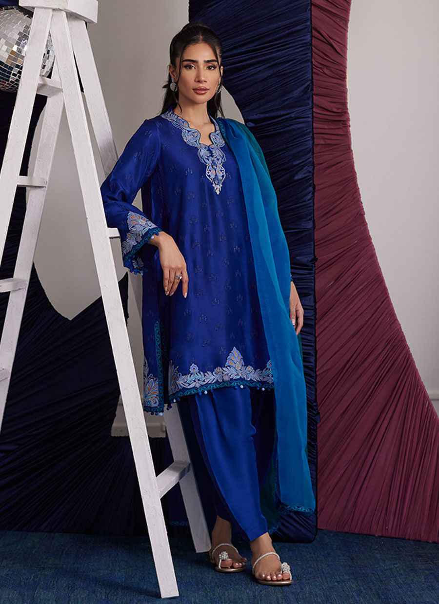 Aliza Azure Shirt And Dupatta - Luna Eid Edit by Farah Talib Aziz
