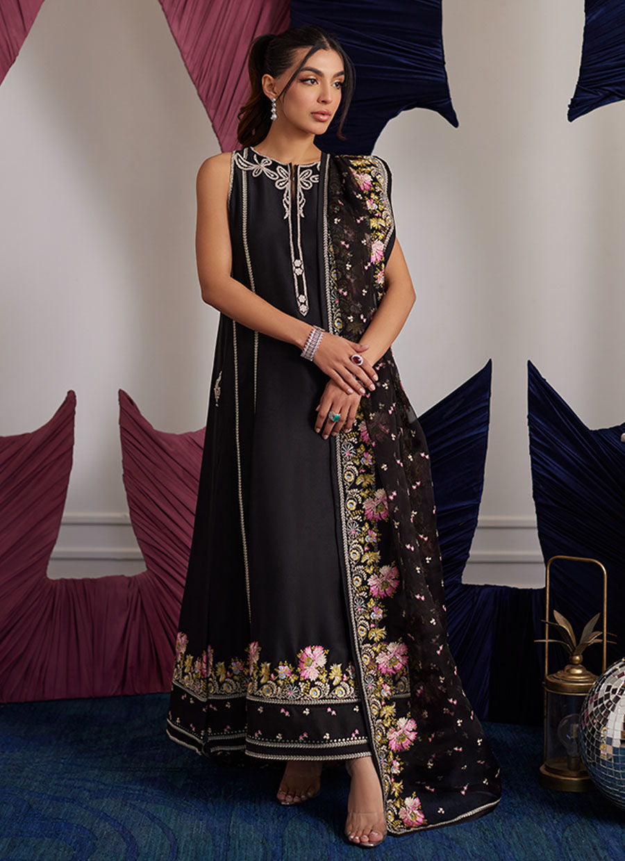 Alvina Onyx Shirt And Dupatta - Luna Eid Edit by Farah Talib Aziz