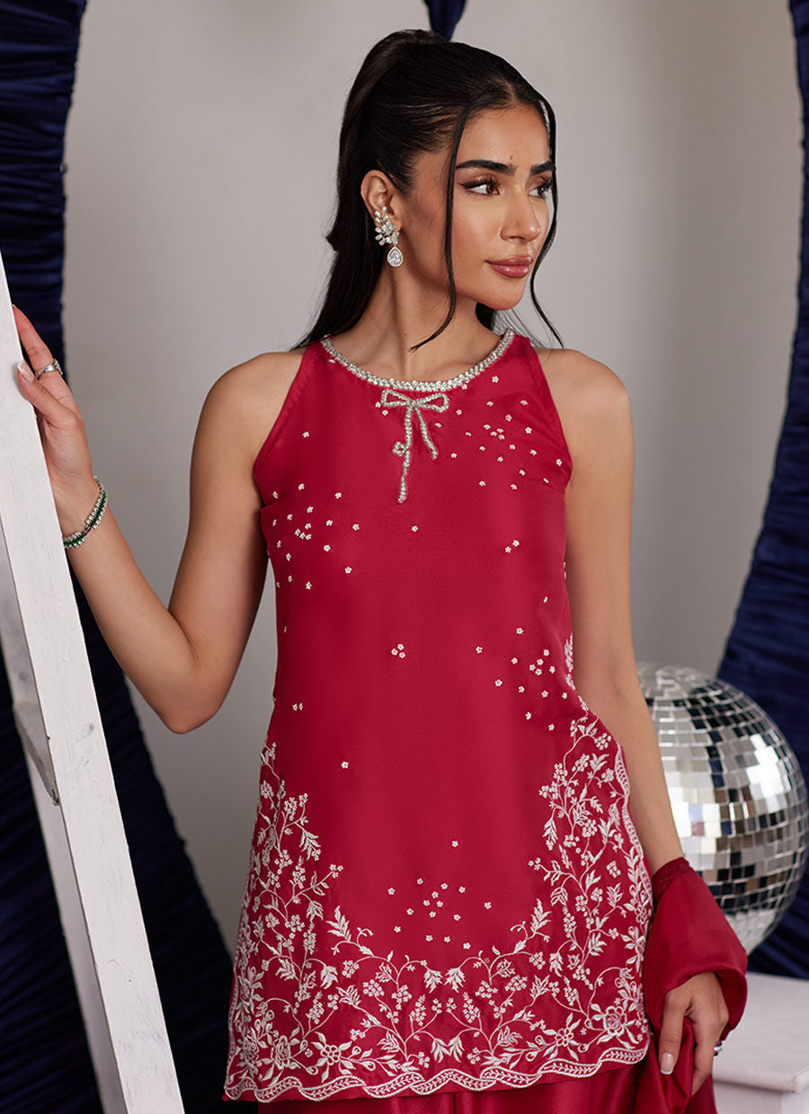 Izzy Hot Pink Shirt And Dupatta - Luna Eid Edit by Farah Talib Aziz