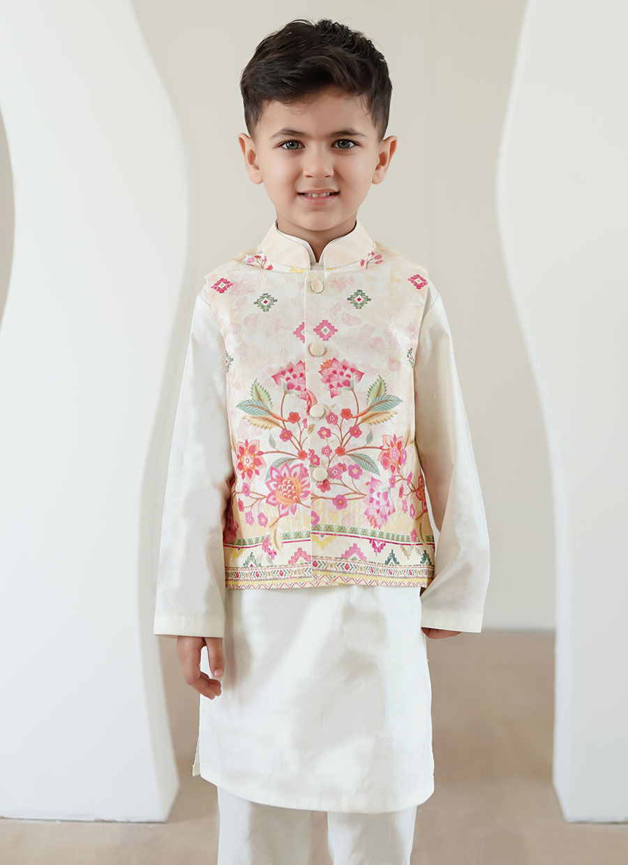 Faye Ivory Mini Waistcoat - Tara Eid Luxe 25 by Farah Talib Aziz