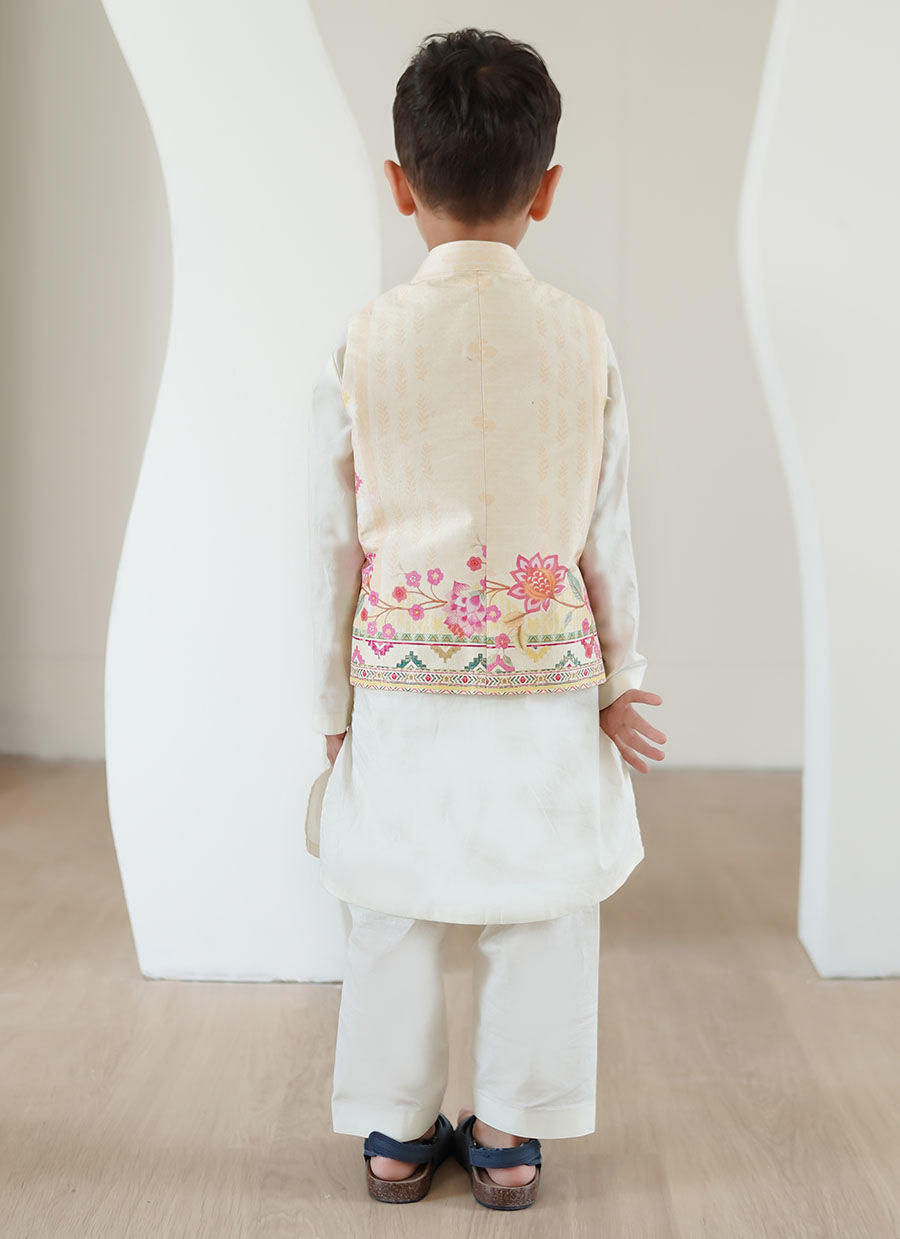 Faye Ivory Mini Waistcoat - Tara Eid Luxe 25 by Farah Talib Aziz