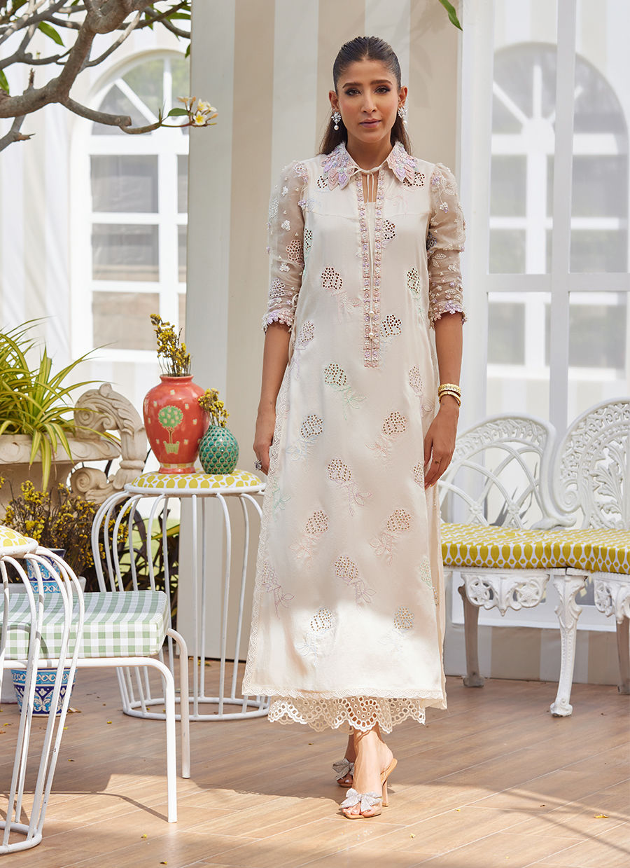 Leela Ivory Shirt - Tara Eid Luxe II by Farah Talib Aziz