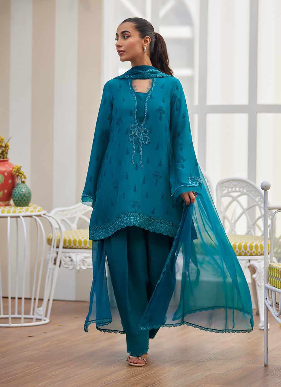 Maella Emerald Shirt and Dupatta - Tara Eid Luxe II by Farah Talib Aziz