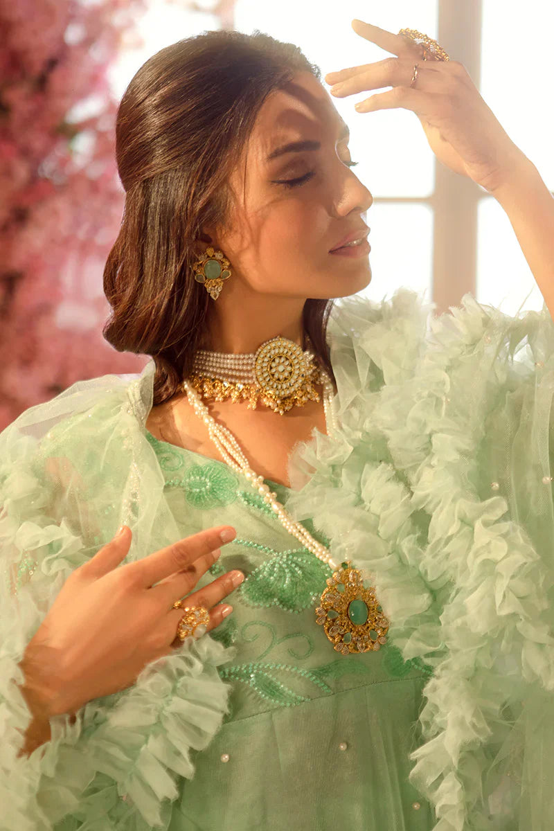 Mint green Frill Pishwas - Diva Wedding Edit'22 by Chicophicial