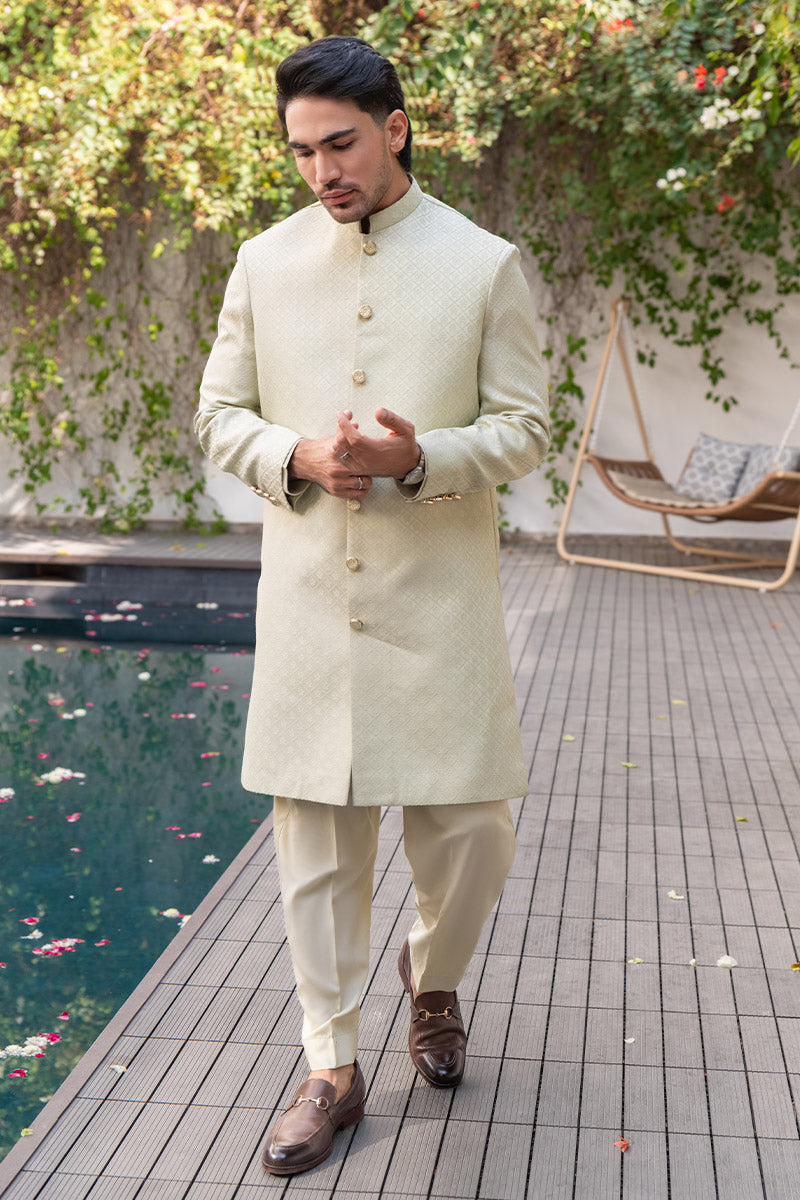 Lime Gold Sherwani - Celina by Chic ophicial