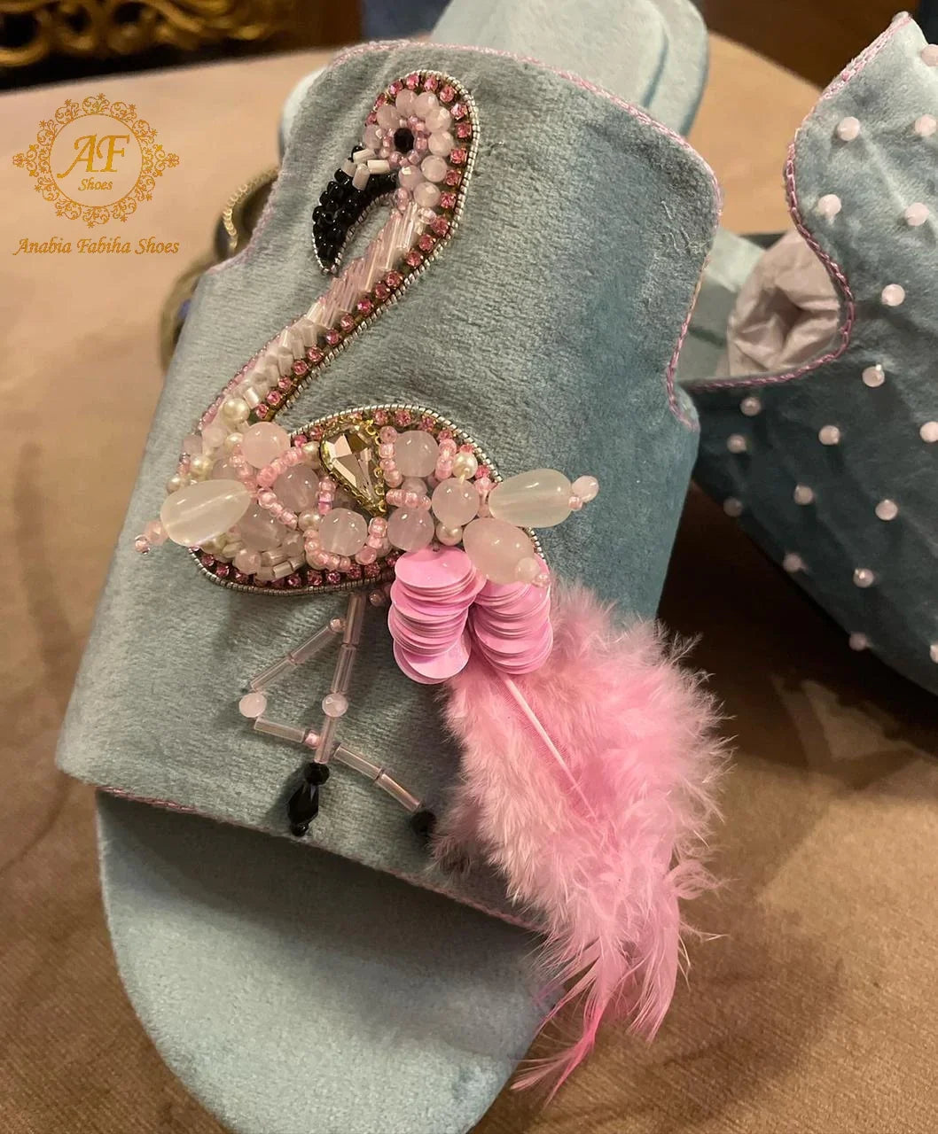 Flamingo Slides Ice Blue - Anabia Fabiha