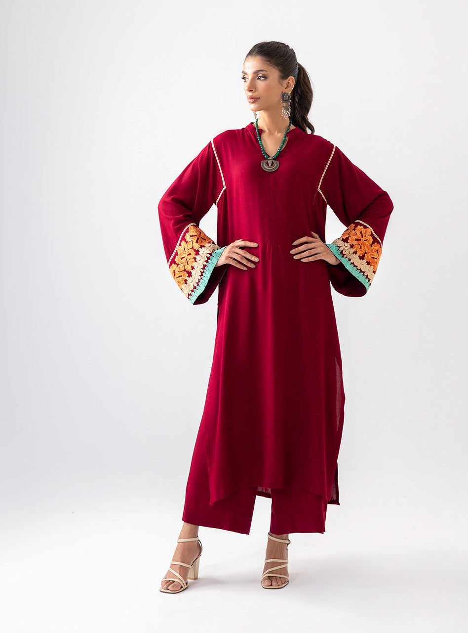 Divine Maroon - Aara Basic Pret by Zainab Chottani