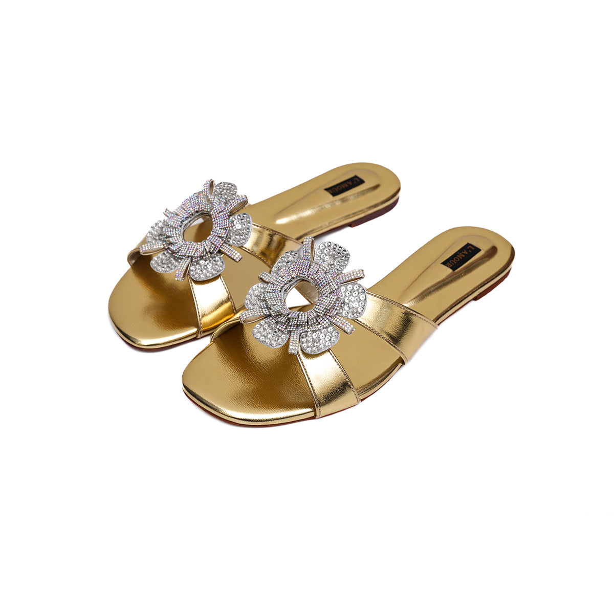 Rosa - Gold - Flats by L'amour