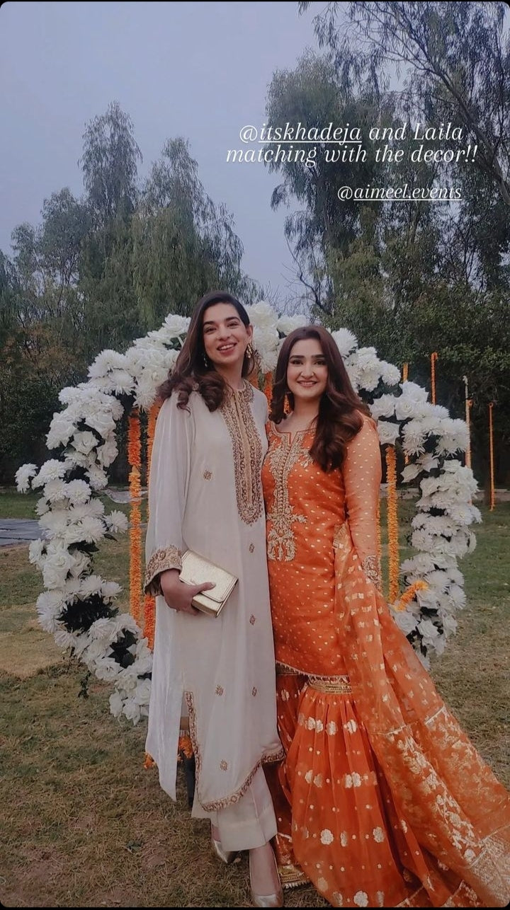 Burnt orange gharara - Agha Hassan