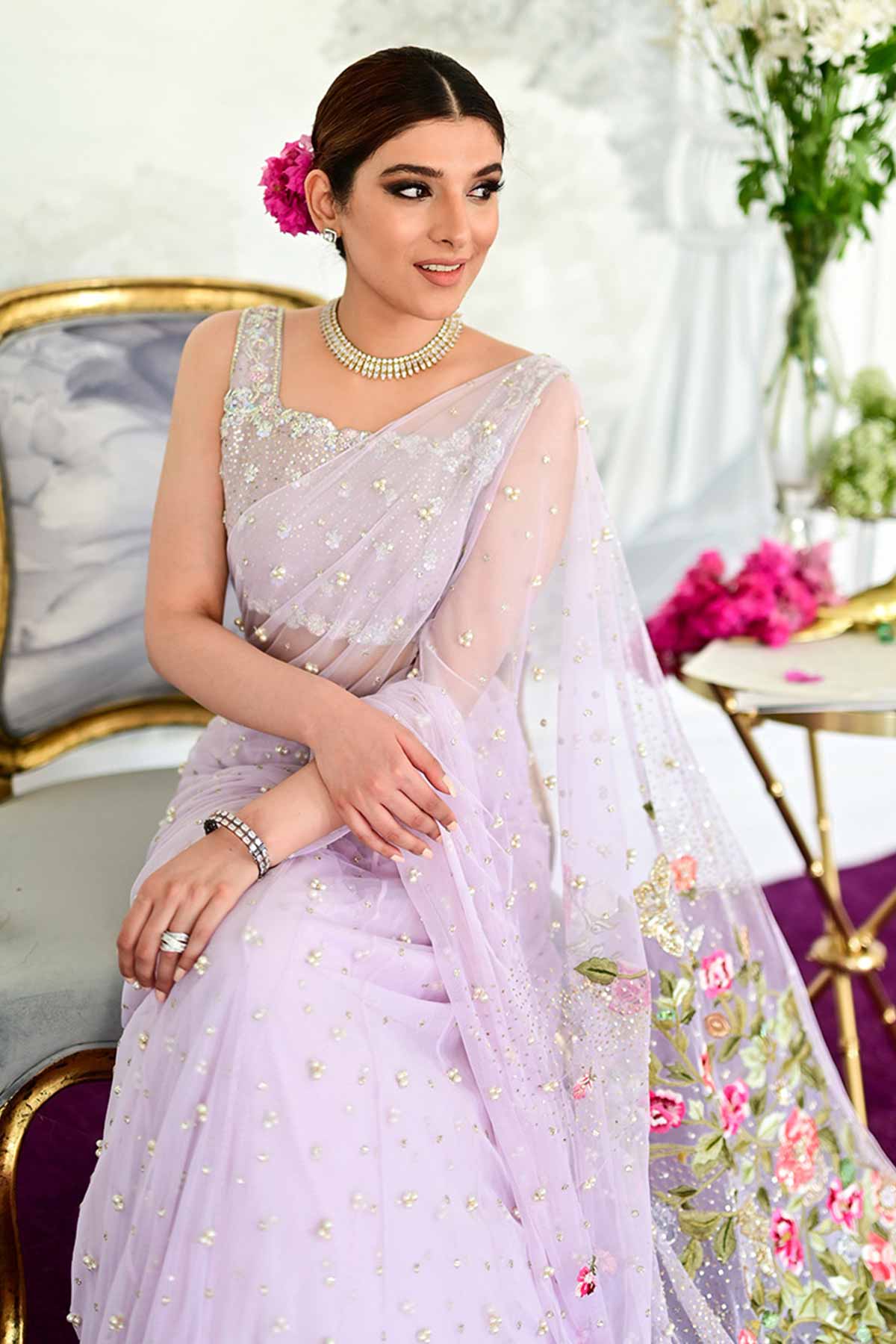 Lilac Maaheem Saree - Farah Talib Aziz