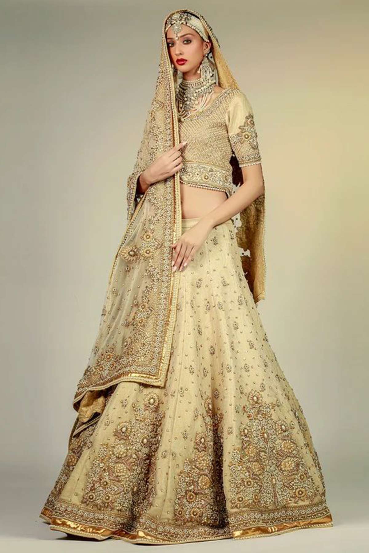 SIGNATURE GOLD LEHENGA CHOLI BRIDAL - Rizwan Beyg