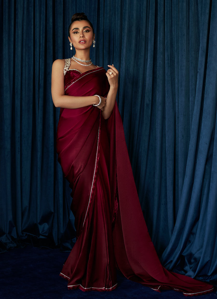 VERONICA OMBRE SAREE - Velvet Stardust by Farah Talib Aziz