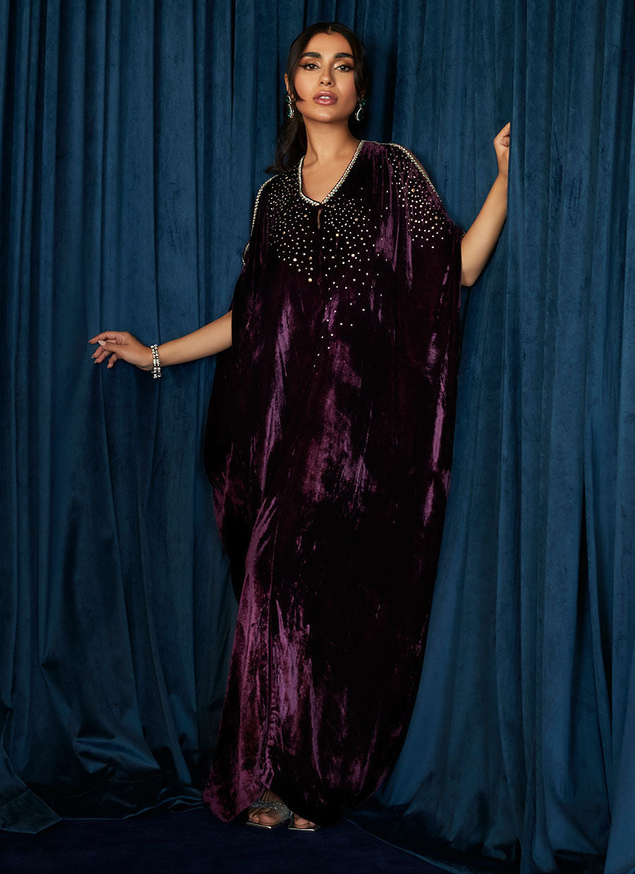 VIVIEN AMETHYST KAFTAN - Velvet Stardust by Farah Talib Aziz