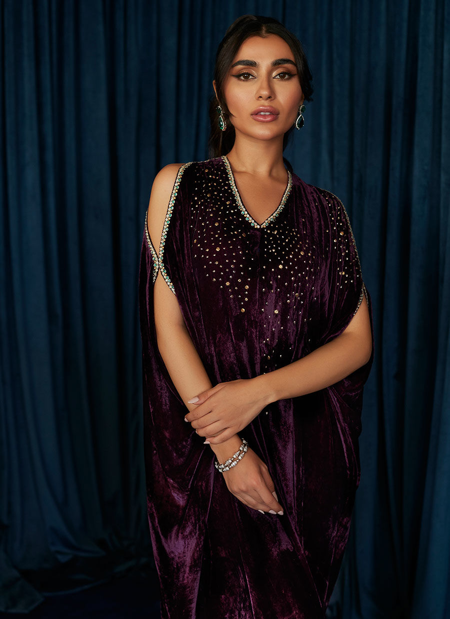 VIVIEN AMETHYST KAFTAN - Velvet Stardust by Farah Talib Aziz